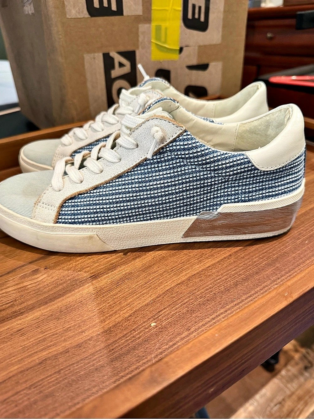 Dolce Vita Blue & White Sneakers - Picture 2 of 4